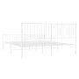 Estructura cama metal con cabecero y pie cama blanco 183x213 cm de vidaXL, Camas y somieres - Ref: Foro24-350954, Precio: 106...