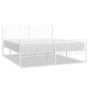 Estructura cama metal con cabecero y pie cama blanco 193x203 cm de vidaXL, Camas y somieres - Ref: Foro24-350955, Precio: 102...