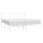 Estructura cama metal con cabecero y pie cama blanco 193x203 cm de vidaXL, Camas y somieres - Ref: Foro24-350955, Precio: 102...