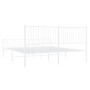 Estructura cama metal con cabecero y pie cama blanco 193x203 cm de vidaXL, Camas y somieres - Ref: Foro24-350955, Precio: 102...