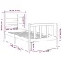 Estructura de cama individual madera maciza blanco 90x190 cm de vidaXL, Camas y somieres - Ref: Foro24-3105891, Precio: 105,0...