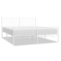Estructura cama metal con cabecero y estribo blanco 200x200 cm de vidaXL, Camas y somieres - Ref: Foro24-350956, Precio: 104,...