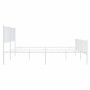 Estructura cama metal con cabecero y estribo blanco 200x200 cm de vidaXL, Camas y somieres - Ref: Foro24-350956, Precio: 104,...