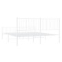 Estructura cama metal con cabecero y estribo blanco 200x200 cm de vidaXL, Camas y somieres - Ref: Foro24-350956, Precio: 104,...