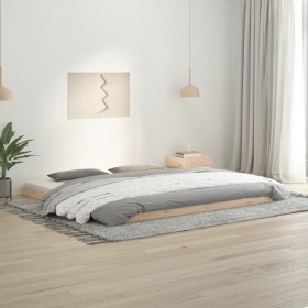 Estructura de cama de madera maciza de pino 200x200 cm de vidaXL, Camas y somieres - Ref: Foro24-823424, Precio: 106,94 €, De...