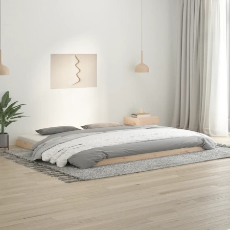Estructura de cama de madera maciza de pino 200x200 cm de vidaXL, Camas y somieres - Ref: Foro24-823424, Precio: 106,94 €, De...