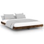 Estructura de cama madera de ingeniería roble ahumado 120x200cm de vidaXL, Camas y somieres - Ref: Foro24-832154, Precio: 91,...