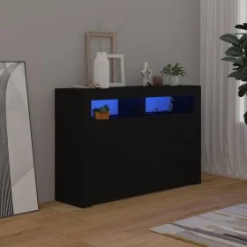 Aparador con luces LED negro 115,5x30x75 cm de vidaXL, Aparadores - Ref: Foro24-804338, Precio: 116,85 €, Descuento: %