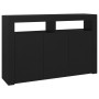 Aparador con luces LED negro 115,5x30x75 cm de vidaXL, Aparadores - Ref: Foro24-804338, Precio: 120,73 €, Descuento: %