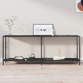 Mesa consola vidrio templado negro 200x35x75,5 cm de vidaXL, Mesas auxiliares - Ref: Foro24-331709, Precio: 97,83 €, Descuent...