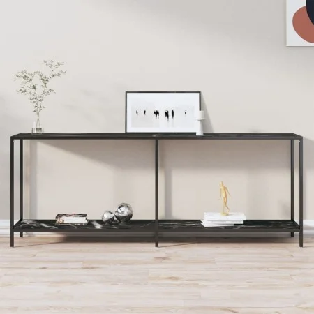 Black tempered glass console table 200x35x75.5 cm by vidaXL, Side tables - Ref: Foro24-331709, Price: 89,71 €, Discount: %