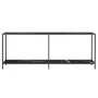 Black tempered glass console table 200x35x75.5 cm by vidaXL, Side tables - Ref: Foro24-331709, Price: 89,71 €, Discount: %