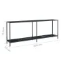 Black tempered glass console table 200x35x75.5 cm by vidaXL, Side tables - Ref: Foro24-331709, Price: 89,71 €, Discount: %