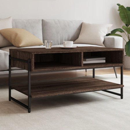 Mesa de centro madera contrachapada roble marrón 90x50x45 cm en Mesas de centro | Comprar online en Foru.es