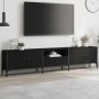 Mueble de TV con cajón madera de ingeniería negro 200x25x44 cm en Muebles TV | Comprar online en Foru.es