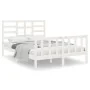 Estructura de cama doble pequeña madera maciza blanca 120x190cm de vidaXL, Camas y somieres - Ref: Foro24-3105896, Precio: 12...