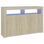 Aparador con luces LED roble Sonoma 115,5x30x75 cm de vidaXL, Aparadores - Ref: Foro24-804340, Precio: 105,92 €, Descuento: %