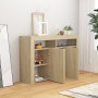 Aparador con luces LED roble Sonoma 115,5x30x75 cm de vidaXL, Aparadores - Ref: Foro24-804340, Precio: 105,92 €, Descuento: %