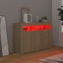 Aparador con luces LED roble Sonoma 115,5x30x75 cm de vidaXL, Aparadores - Ref: Foro24-804340, Precio: 105,92 €, Descuento: %