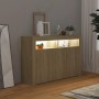 Aparador con luces LED roble Sonoma 115,5x30x75 cm de vidaXL, Aparadores - Ref: Foro24-804340, Precio: 105,92 €, Descuento: %