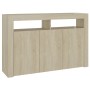 Aparador con luces LED roble Sonoma 115,5x30x75 cm de vidaXL, Aparadores - Ref: Foro24-804340, Precio: 105,92 €, Descuento: %