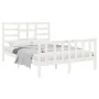 Estructura de cama doble pequeña madera maciza blanca 120x190cm de vidaXL, Camas y somieres - Ref: Foro24-3105896, Precio: 12...