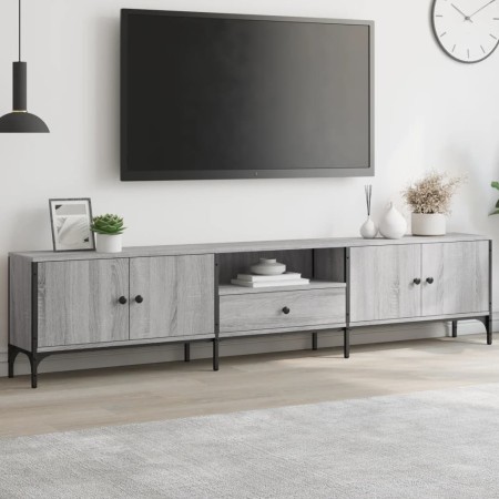 Mueble de TV cajón madera ingeniería gris Sonoma 200x25x44 cm en Muebles TV | Comprar online en Foru.es