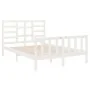 Estructura de cama doble pequeña madera maciza blanca 120x190cm de vidaXL, Camas y somieres - Ref: Foro24-3105896, Precio: 12...