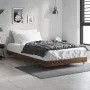 Estructura de cama madera de ingeniería marrón roble 100x200 cm de vidaXL, Camas y somieres - Ref: Foro24-832164, Precio: 69,...