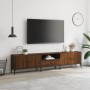 Mueble de TV cajón madera ingeniería roble marrón 200x25x44 cm en Muebles TV | Comprar online en Foru.es