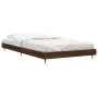 Estructura de cama madera de ingeniería marrón roble 100x200 cm de vidaXL, Camas y somieres - Ref: Foro24-832164, Precio: 69,...