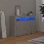 Aparador con luces LED gris hormigón 115,5x30x75 cm de vidaXL, Aparadores - Ref: Foro24-804341, Precio: 95,20 €, Descuento: %