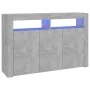 Aparador con luces LED gris hormigón 115,5x30x75 cm de vidaXL, Aparadores - Ref: Foro24-804341, Precio: 95,20 €, Descuento: %
