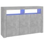 Aparador con luces LED gris hormigón 115,5x30x75 cm de vidaXL, Aparadores - Ref: Foro24-804341, Precio: 103,00 €, Descuento: %