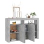 Aparador con luces LED gris hormigón 115,5x30x75 cm de vidaXL, Aparadores - Ref: Foro24-804341, Precio: 103,00 €, Descuento: %