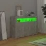 Aparador con luces LED gris hormigón 115,5x30x75 cm de vidaXL, Aparadores - Ref: Foro24-804341, Precio: 95,20 €, Descuento: %
