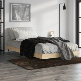 Sonoma oak engineered wood bed frame 90x200 cm by vidaXL, Beds and slatted bases - Ref: Foro24-832168, Price: 71,86 €, Discou...
