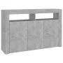Aparador con luces LED gris hormigón 115,5x30x75 cm de vidaXL, Aparadores - Ref: Foro24-804341, Precio: 95,20 €, Descuento: %