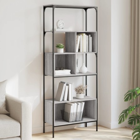 Librería 5 estantes madera ingeniería gris Sonoma 76x33x188,5cm en Librerías y estanterías | Comprar online en Foru.es