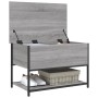 Banco de almacenaje madera ingeniería gris Sonoma 70x42,5x47 cm en Bancos para recibidores y almacenamiento | Comprar online en 