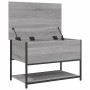 Banco de almacenaje madera ingeniería gris Sonoma 70x42,5x47 cm en Bancos para recibidores y almacenamiento | Comprar online en 