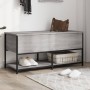 Banco de almacenaje madera ingeniería gris Sonoma 100x42,5x47cm en Bancos para recibidores y almacenamiento | Comprar online en 