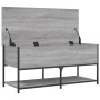 Banco de almacenaje madera ingeniería gris Sonoma 100x42,5x47cm en Bancos para recibidores y almacenamiento | Comprar online en 