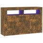 Aparador con luces LED roble ahumado 115,5x30x75 cm de vidaXL, Aparadores - Ref: Foro24-815732, Precio: 102,27 €, Descuento: %