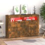 Aparador con luces LED roble ahumado 115,5x30x75 cm de vidaXL, Aparadores - Ref: Foro24-815732, Precio: 102,27 €, Descuento: %