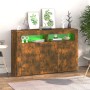 Aparador con luces LED roble ahumado 115,5x30x75 cm de vidaXL, Aparadores - Ref: Foro24-815732, Precio: 102,27 €, Descuento: %