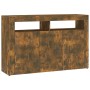 Aparador con luces LED roble ahumado 115,5x30x75 cm de vidaXL, Aparadores - Ref: Foro24-815732, Precio: 102,27 €, Descuento: %
