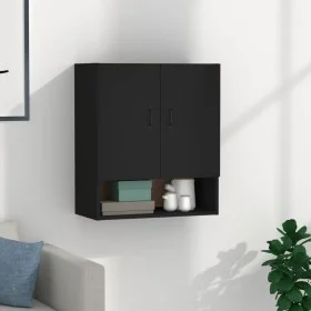 Armario de pared madera contrachapada negro 60x31x70 cm de vidaXL, Taquillas y armarios de almacenamiento - Ref: Foro24-81288...