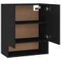 Armario de pared madera contrachapada negro 60x31x70 cm de vidaXL, Taquillas y armarios de almacenamiento - Ref: Foro24-81288...