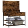 Banco zapatero madera de ingeniería roble ahumado 70x42,5x50 cm en Bancos para recibidores y almacenamiento | Comprar online en 